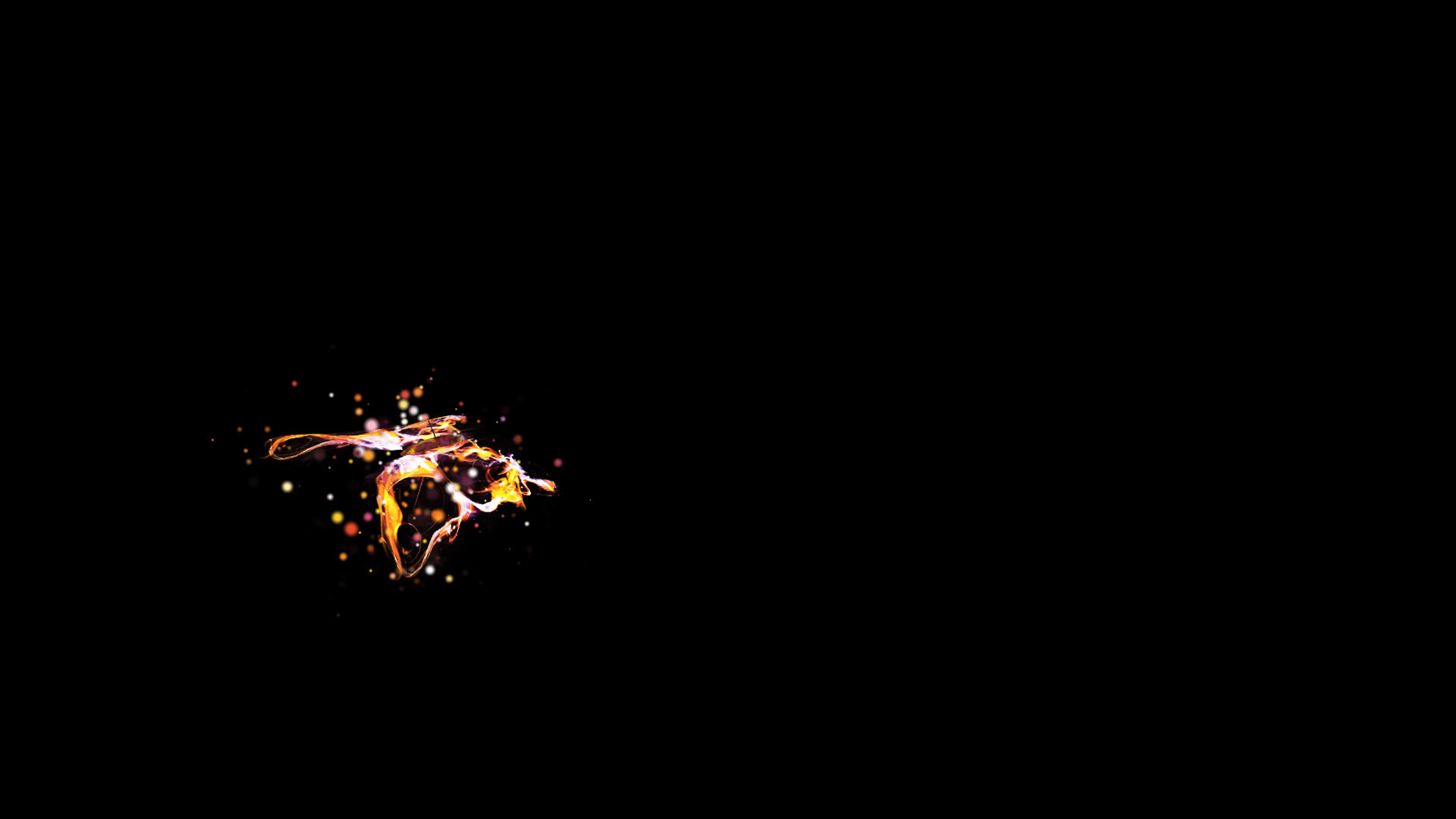 火焰色粒子蝴蝶弧形飞舞视频的预览图