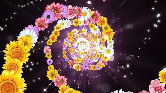 唯美动态粒子拖尾光效花朵散发背景视频元素视频的预览图