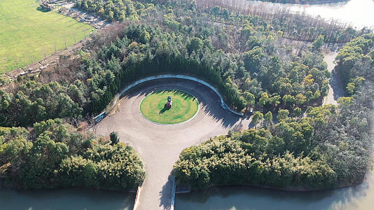 上海海湾森林公园雕塑园环绕航拍视频的预览图