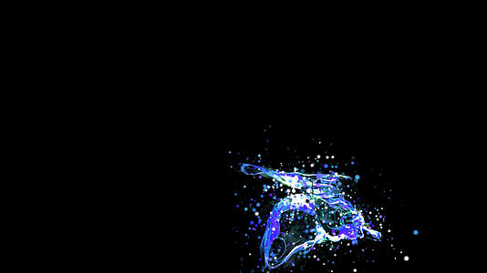 蓝火粒子蝴蝶飞行   潮点视频_400379994视频的预览图
