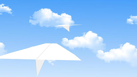 纸飞机天空背景随机飞行背景视频的预览图