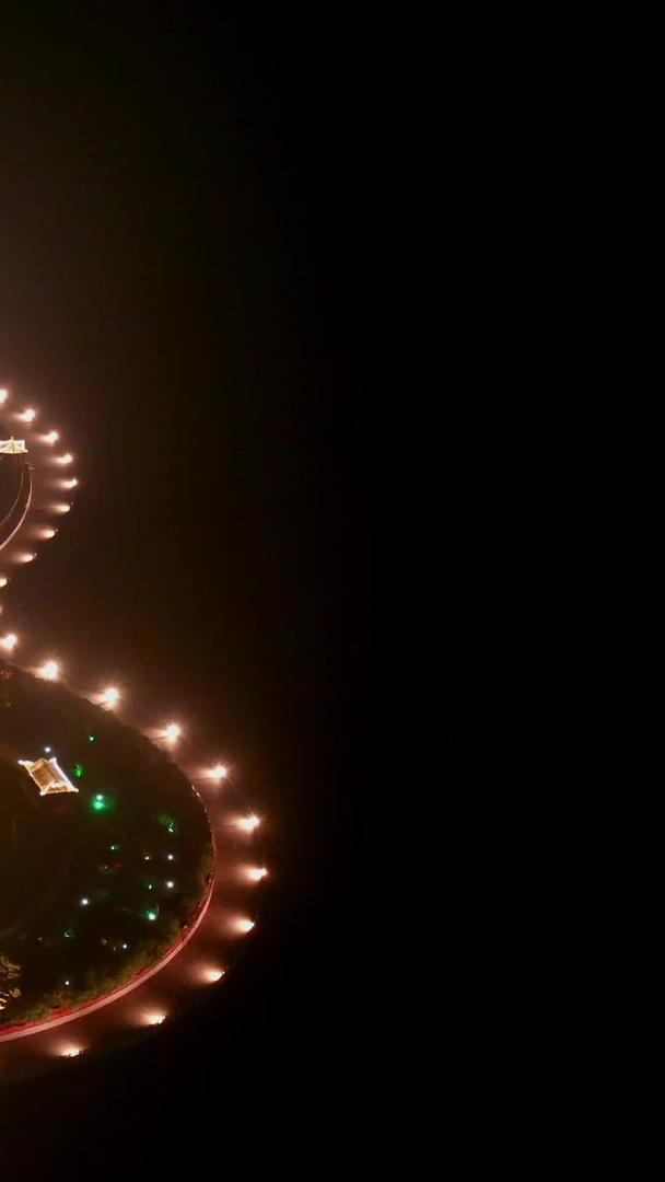 山东蓬莱八仙过海景区夜景航拍视频视频的预览图