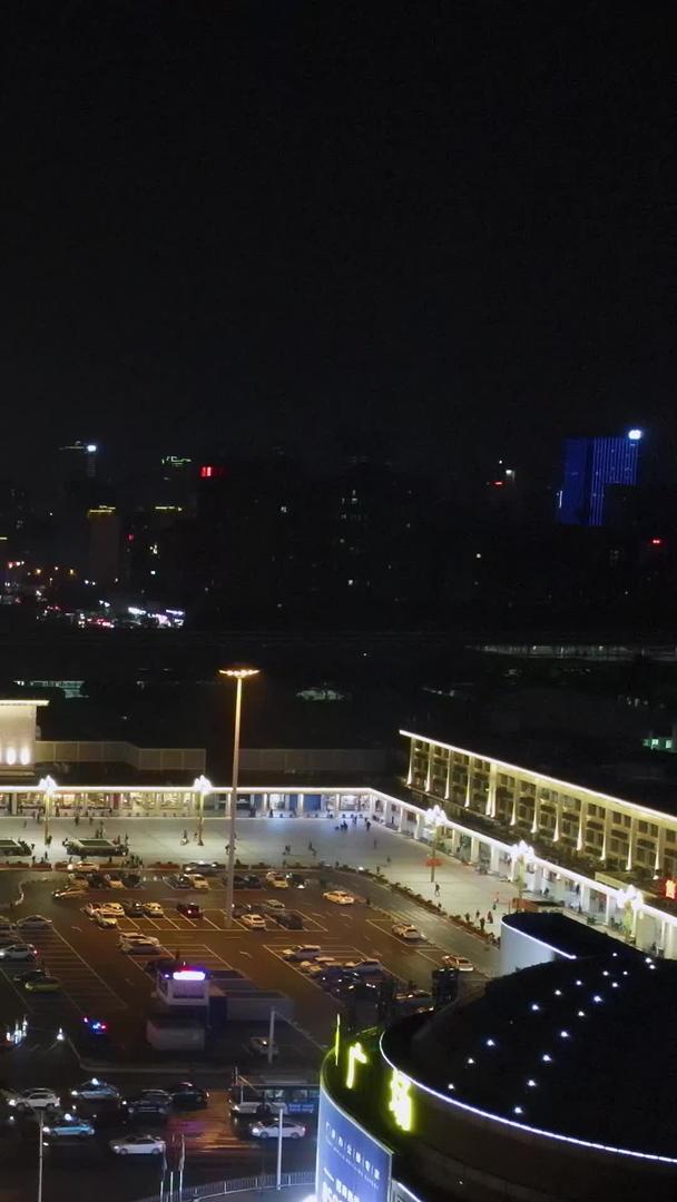 长沙火车站航拍夜景视频的预览图