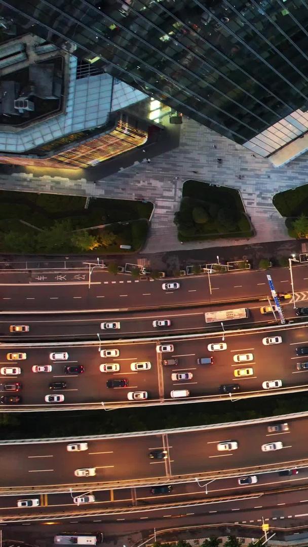 航拍城市高架桥夜景道路交通材料交通材料视频的预览图