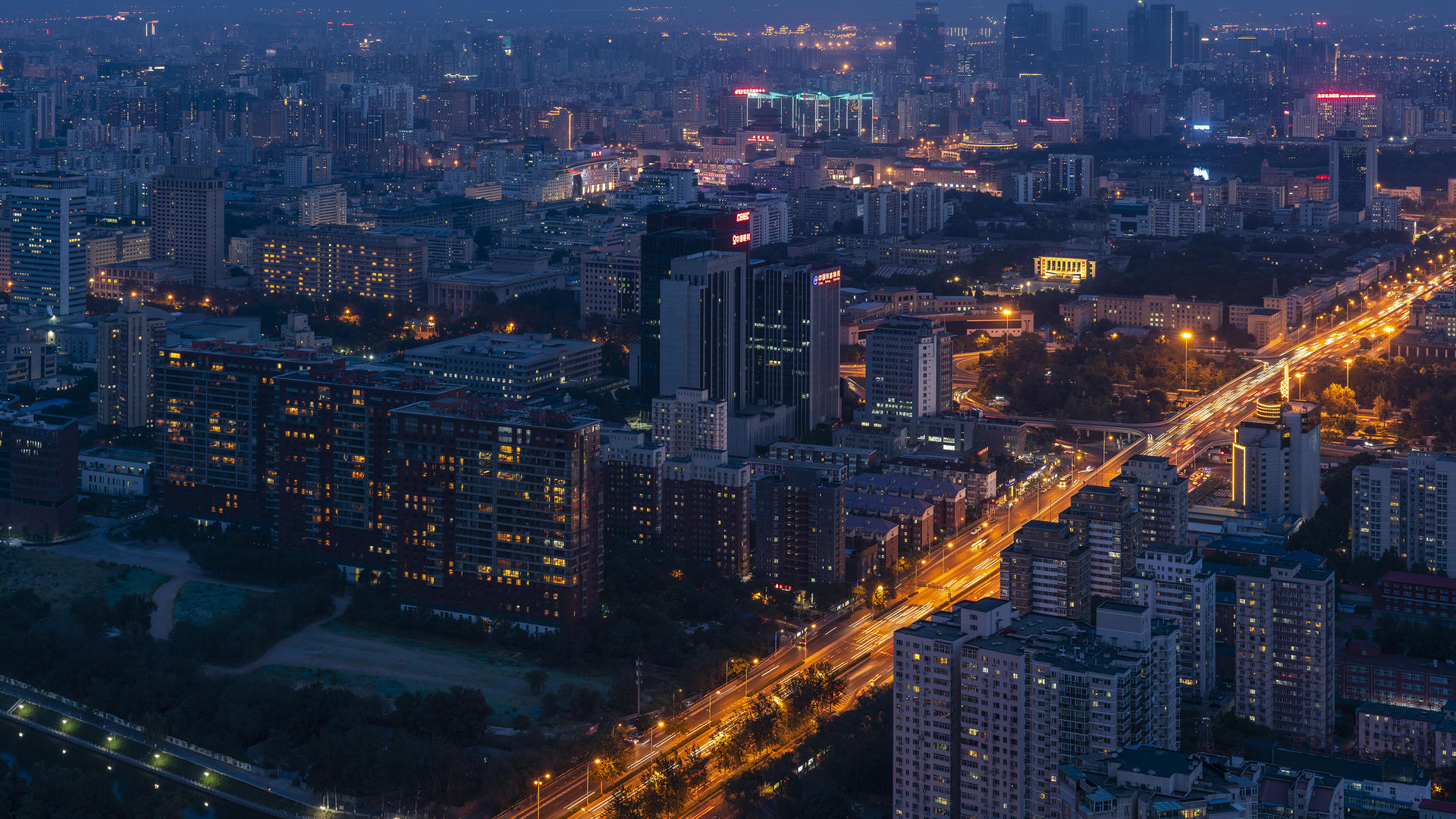 夜色北京西三环中路延时视频的预览图