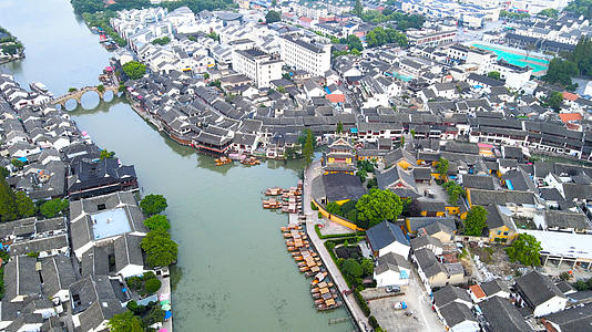 上海4A风景区朱家角高空航拍合集4K视频的预览图