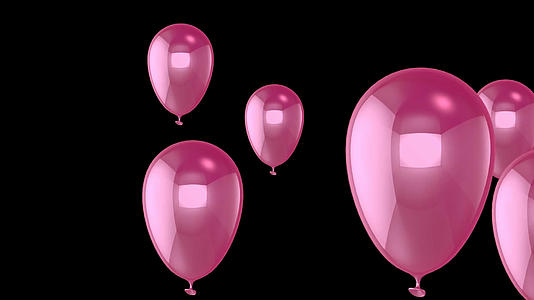 透明通道粉红瑟气球视频素材视频的预览图