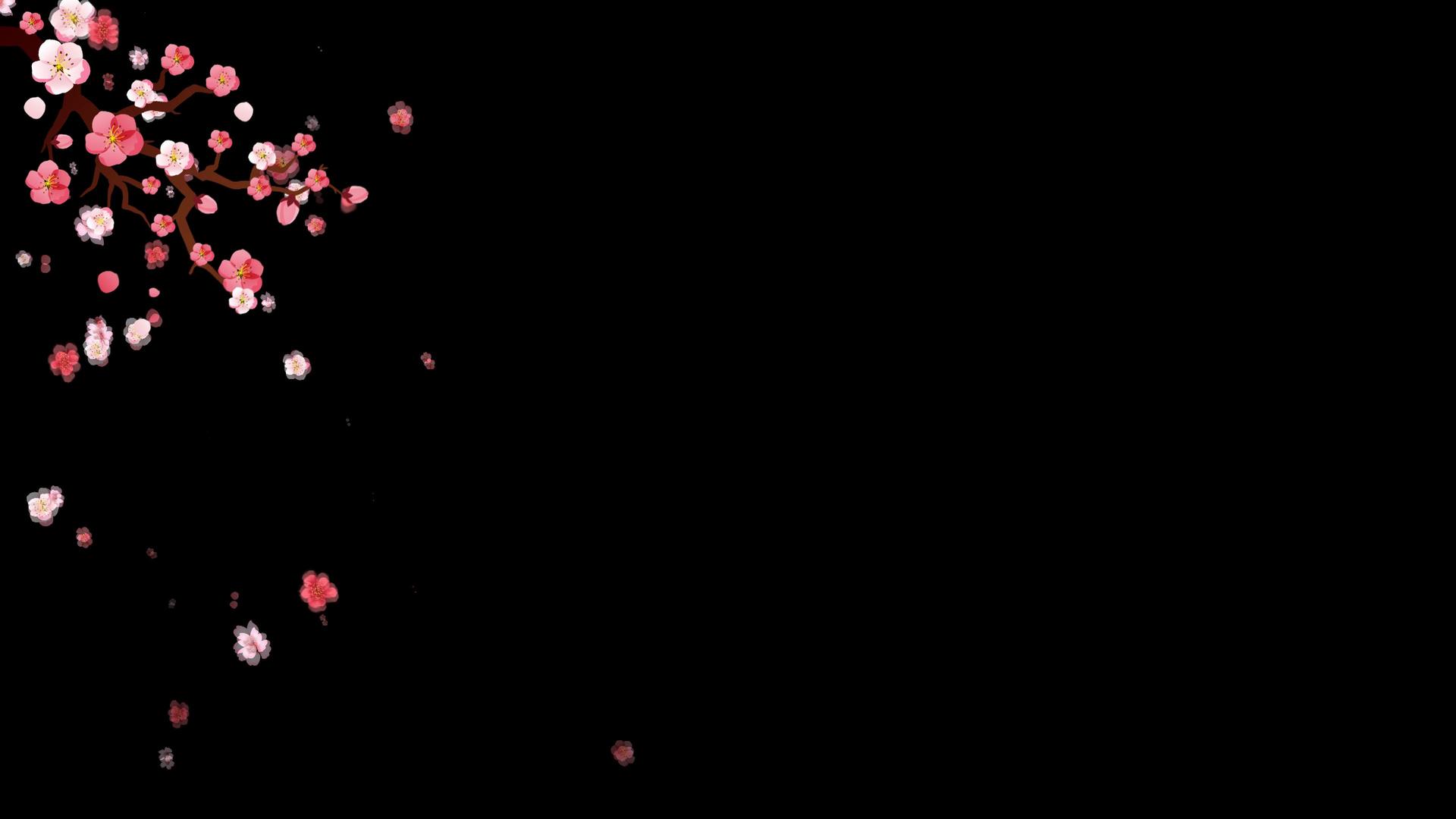 前景边角的梅花飘落修饰动画视频的预览图