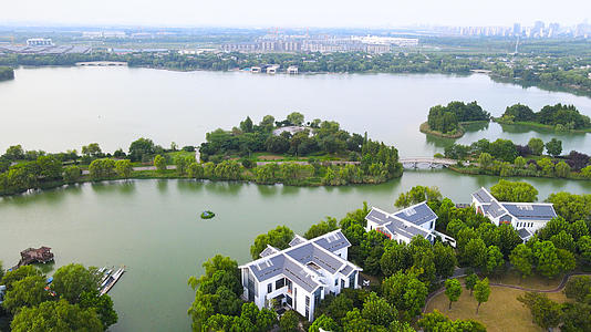 上海4A风景区朱家角大淀湖航拍合集4K视频的预览图