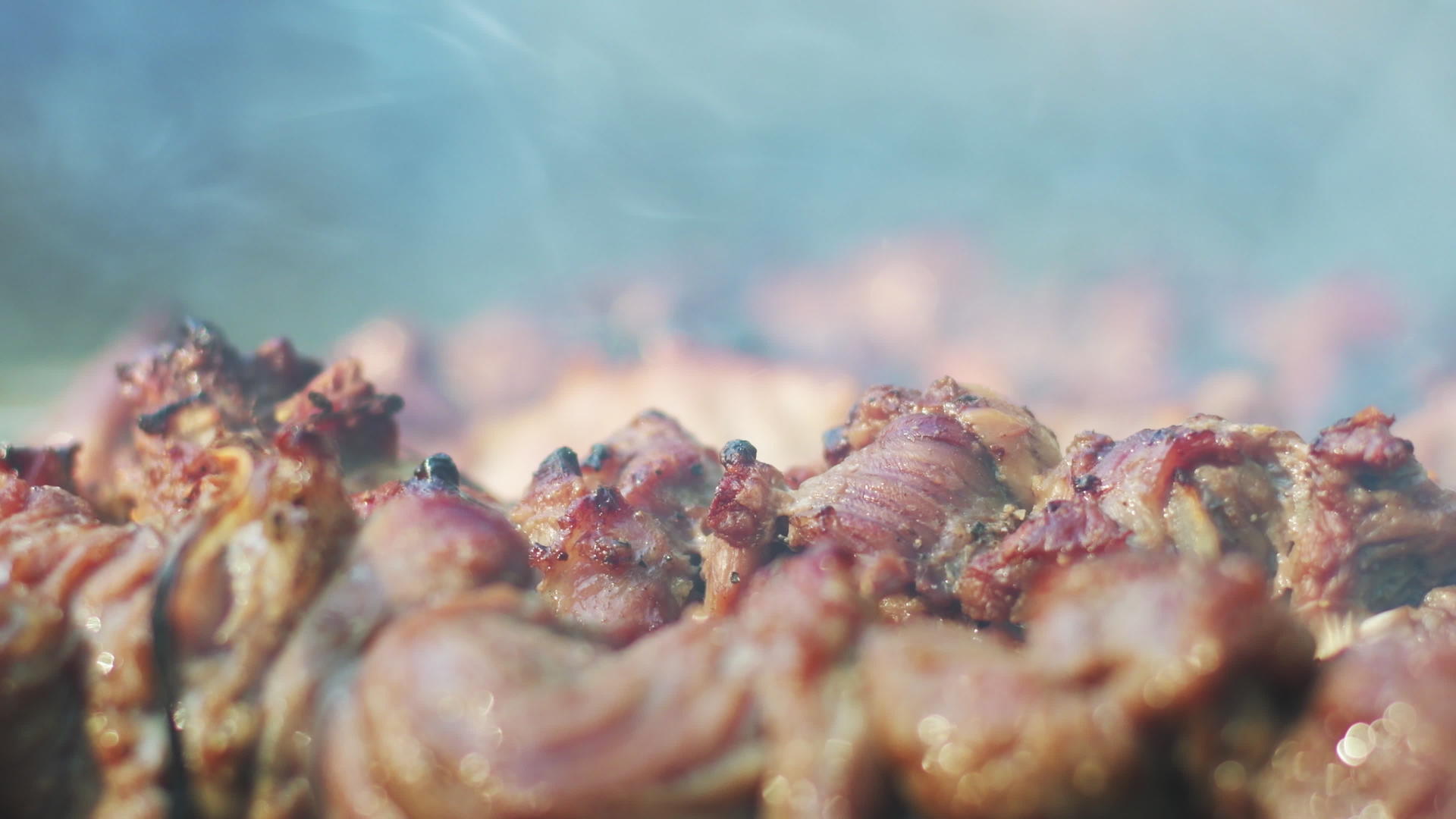 熏炭烤架上的烤肉串视频的预览图