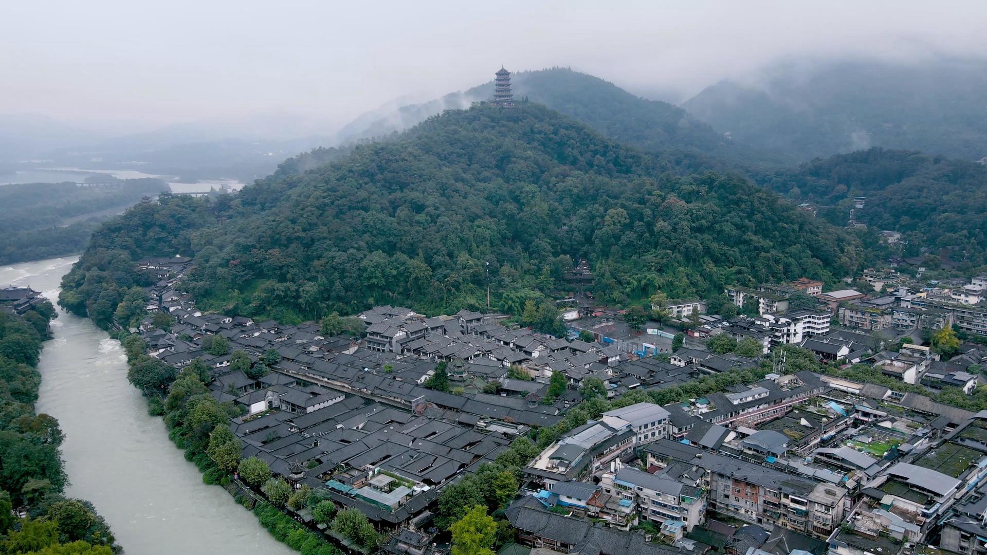 4K航拍四川5A风景区青城山自然风光景色视频素材视频的预览图