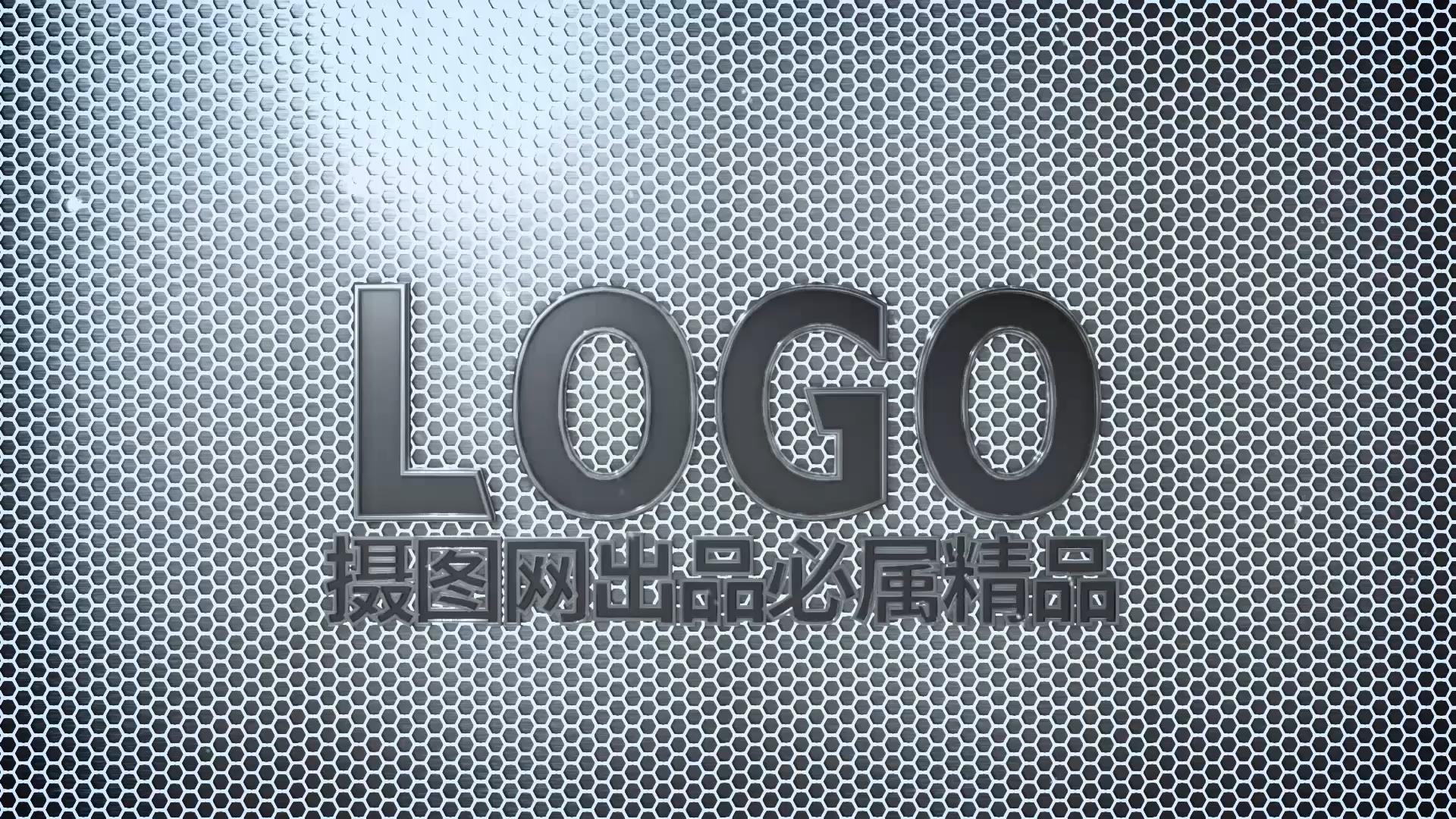 银色蜂窝科技金属质感logo展示片头视频的预览图