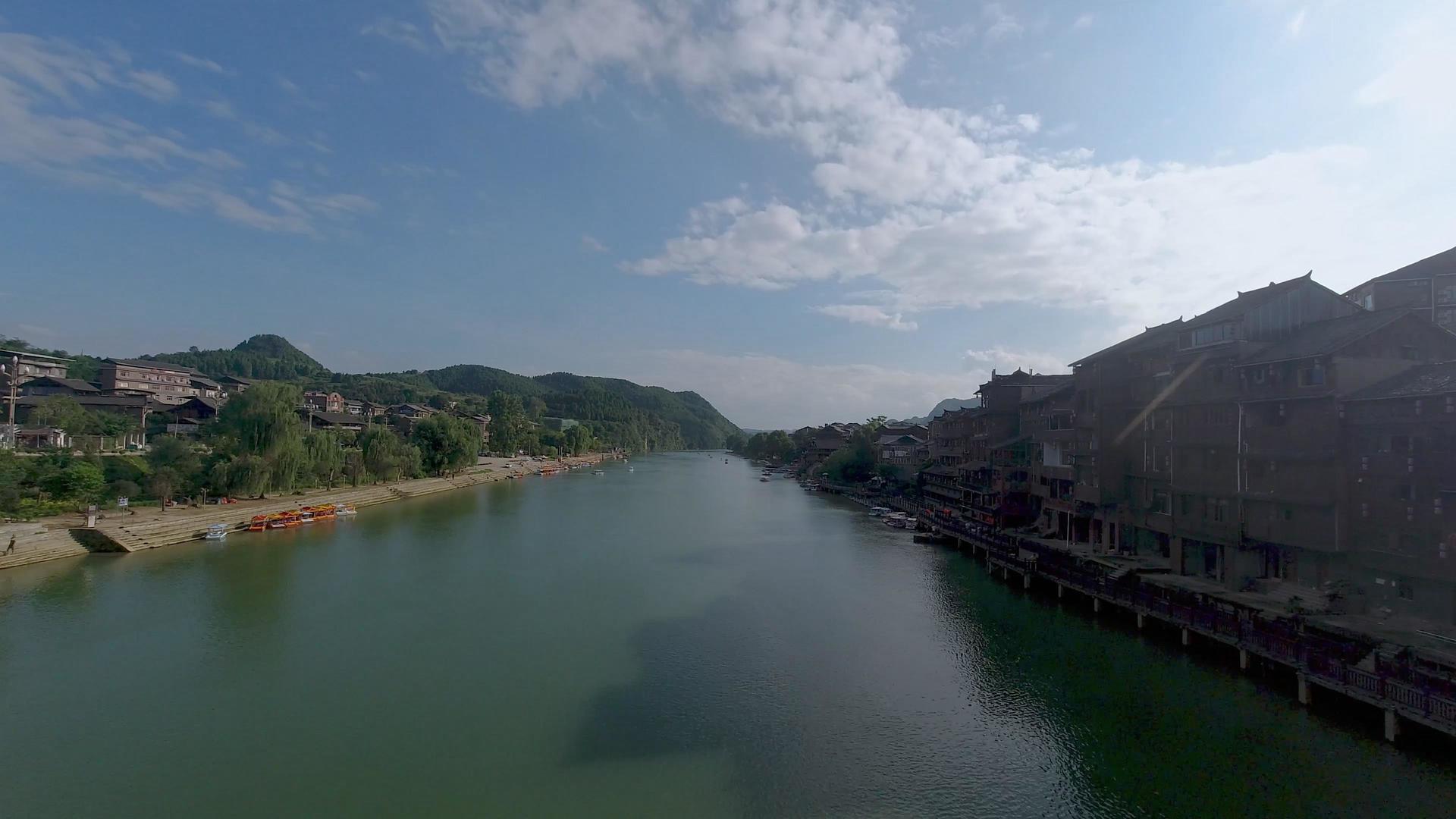4K航拍贵州凯里下司古镇生态延时素材视频的预览图