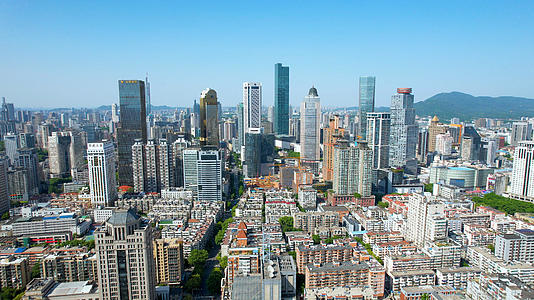 4k航拍南京新街口商圈cbd视频的预览图