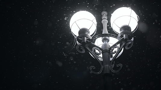 冬夜的街灯视频的预览图