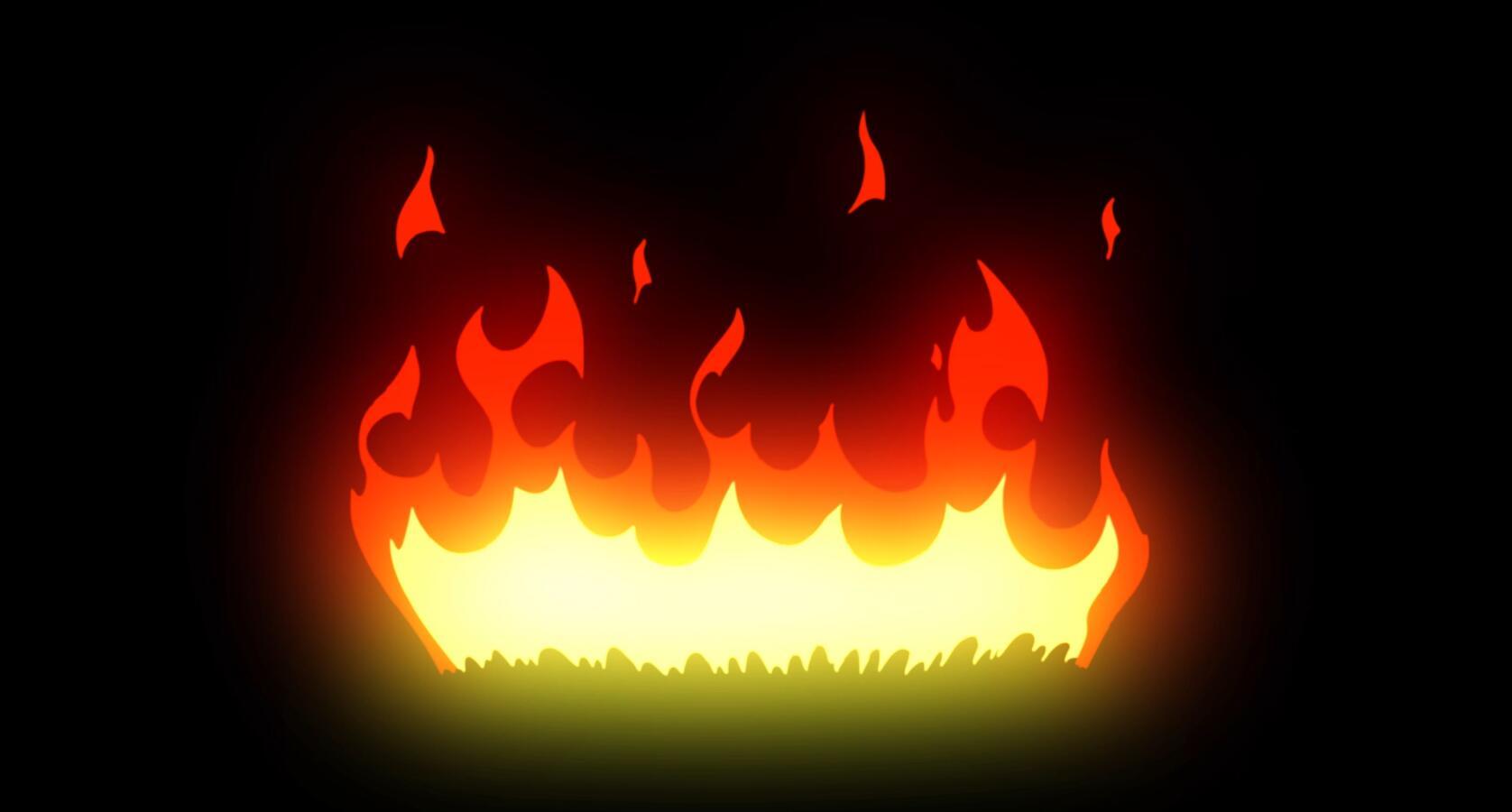 烧着燃烧火焰动画素材视频的预览图