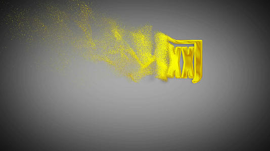 金色字体粒子消散出去视频的预览图