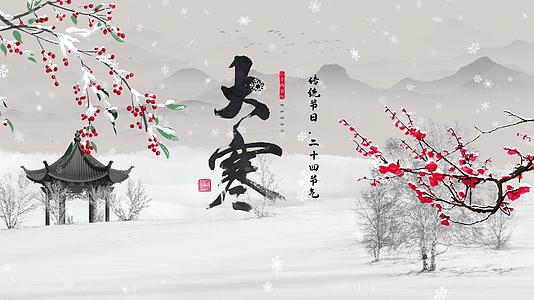 中国风传统节日节气大寒视频片头视频的预览图