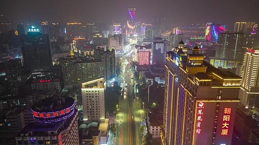 延迟移动广西南宁城市夜景灯光航拍视频的预览图
