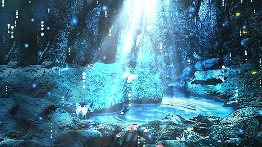 动态唯美梦幻森林粒子光效视频背景元素视频的预览图