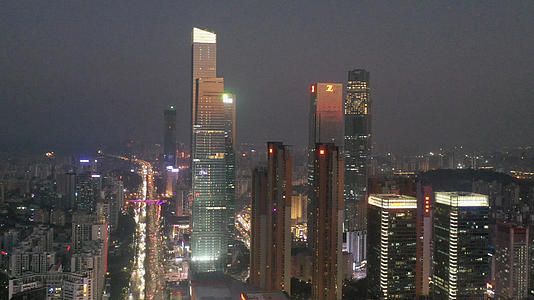 广西南宁CBD夜景航拍4K视频视频的预览图