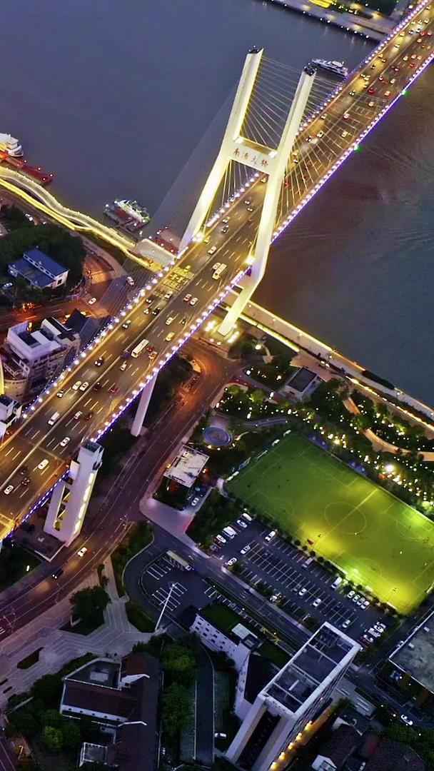 上海南浦大桥夜景航拍视频的预览图