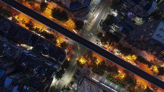 8k素材延时摄影航拍城市夜景立体交通道路素材视频的预览图