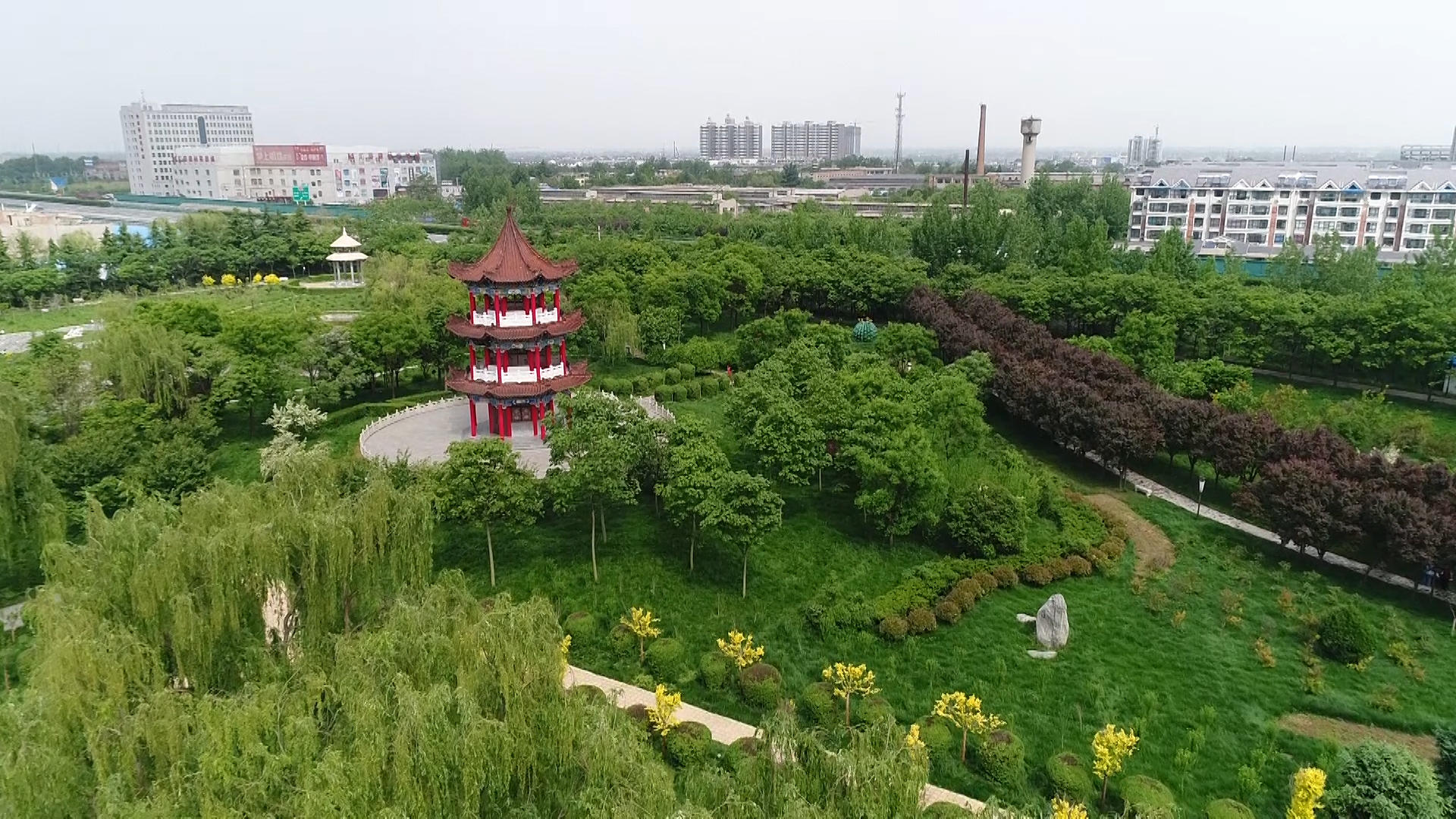 渭南市华州区华州公园航拍视频的预览图