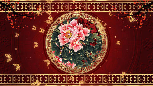 4K中国风古典花纹曲艺舞台背景视频的预览图