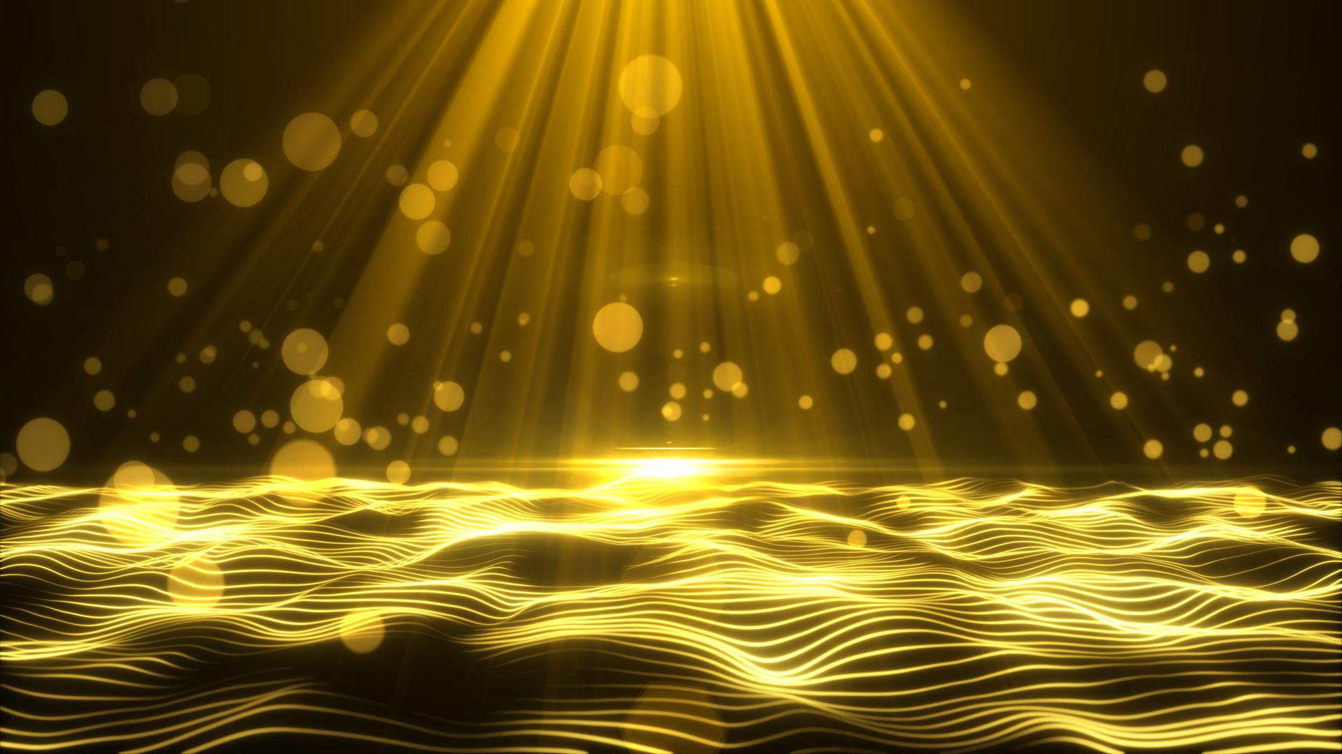 4k金色粒子海洋光斑上升视频的预览图