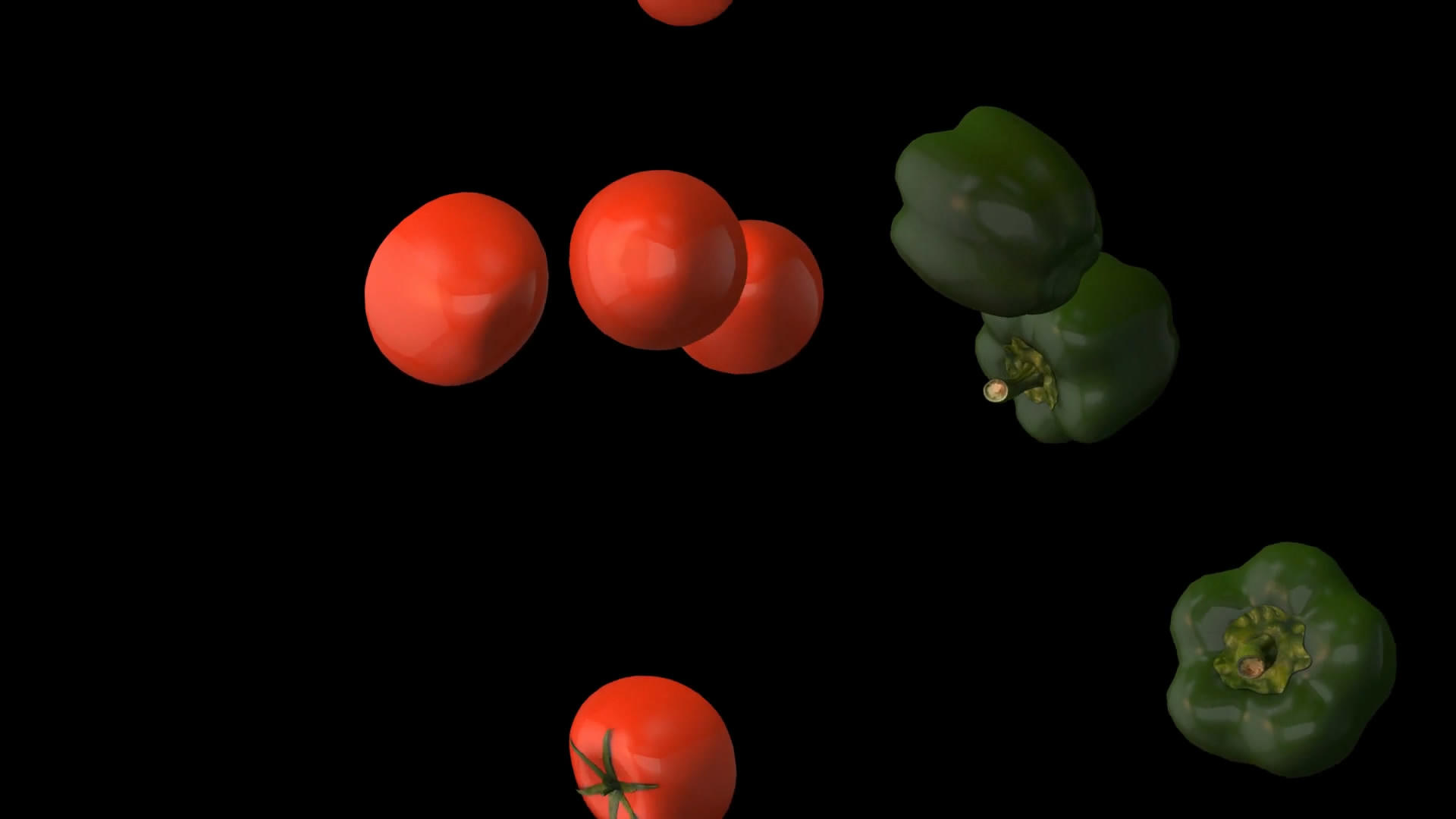 透明通道西红柿青椒蔬菜视频素材视频的预览图