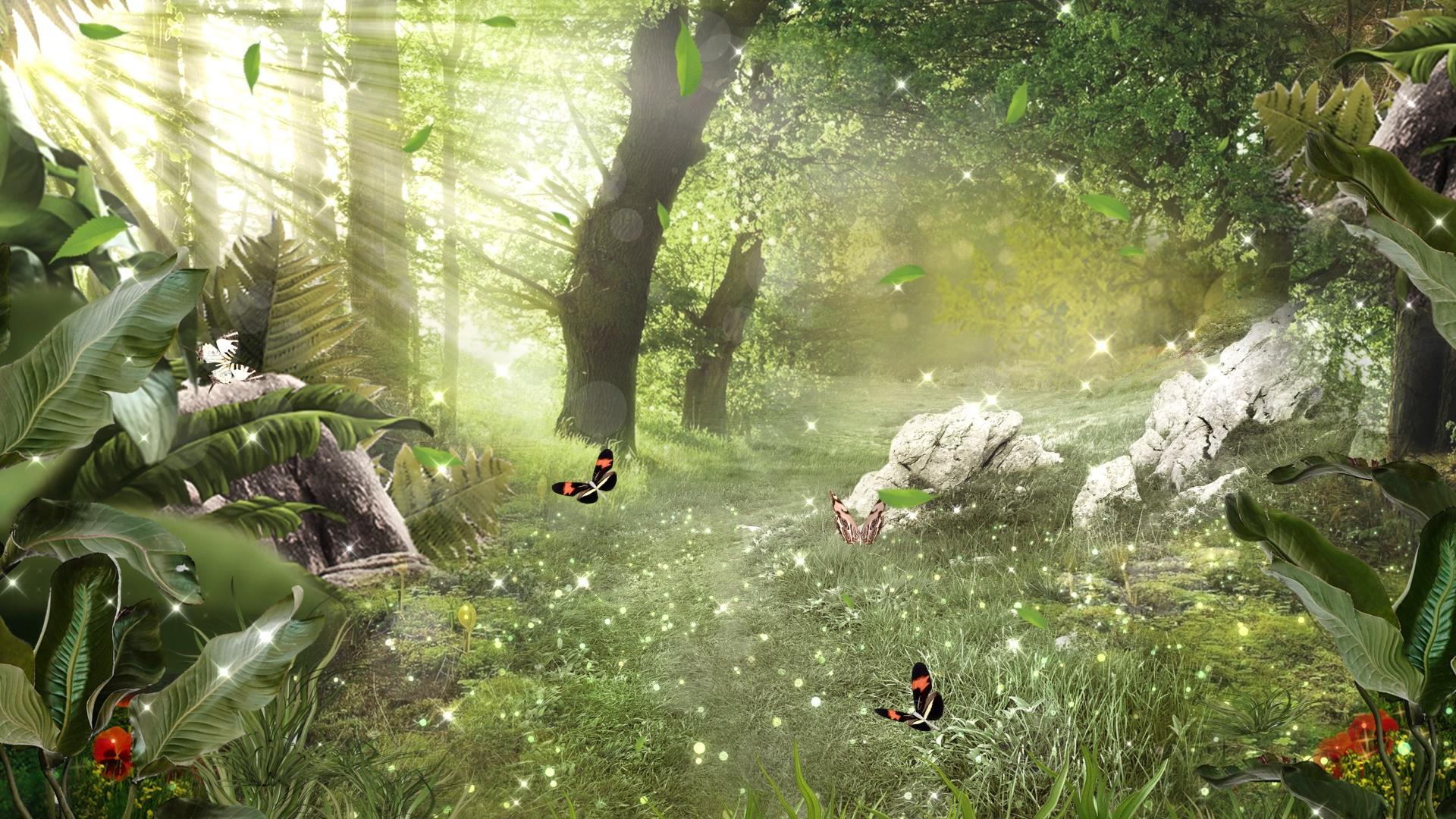唯美动态森林光效粒子背景视频元素视频的预览图