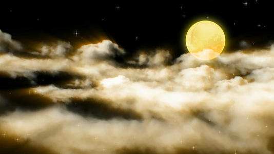 透明通道夜空月亮云层素材视频的预览图