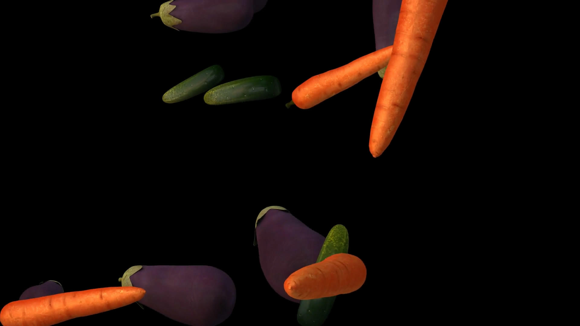 透明通道胡萝卜黄瓜茄子蔬菜视频素材视频的预览图