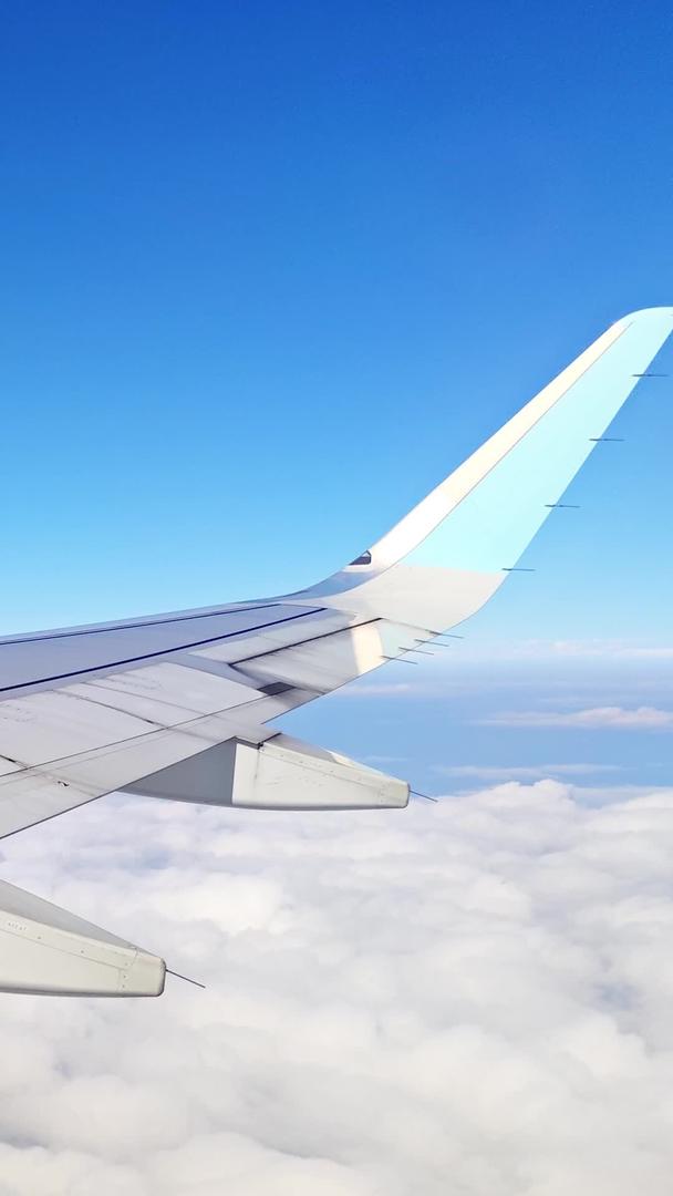 客机飞行过程中窗外的风景白云蓝天视频的预览图