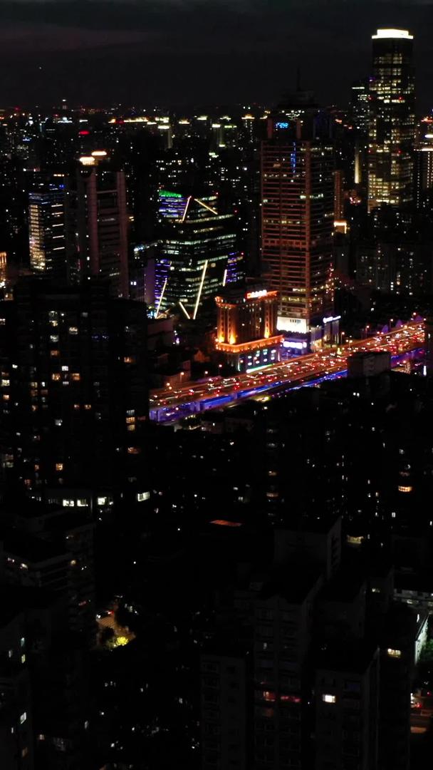 上海夜景写字楼航拍视频的预览图