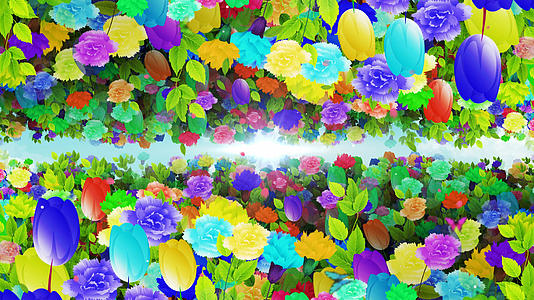 4K炫丽的多彩鲜花背景视频素材视频的预览图