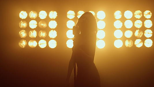 舞台上独唱的年轻性感女歌手视频的预览图