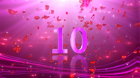玫瑰花情人节婚礼紫色倒计时视频的预览图
