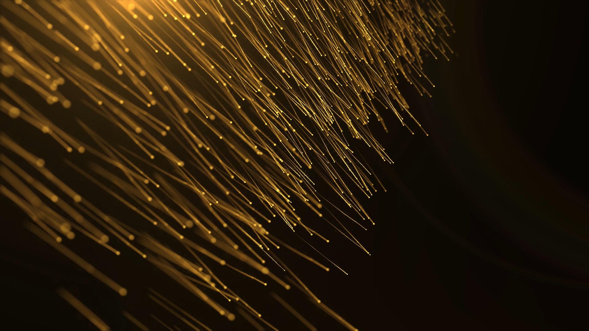 4K大气唯美金色光线粒子视频的预览图