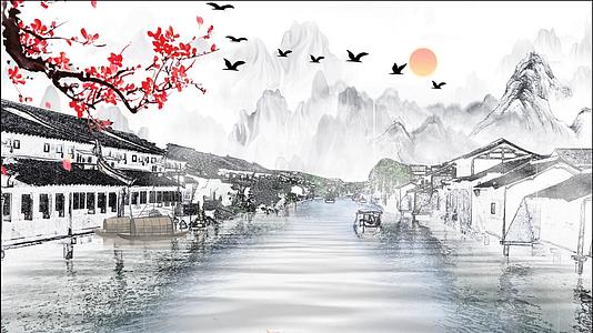 中国风唯美水墨景视频的预览图