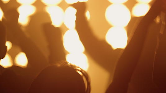 在音乐节的灯光下 年轻人一边听音乐一边跳舞视频的预览图