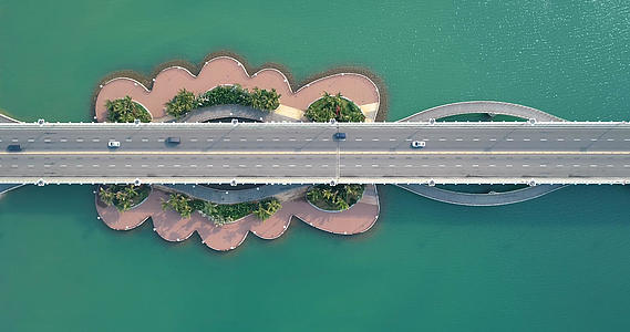 海南海口瞻洲市海花岛大桥航拍4K视频的预览图