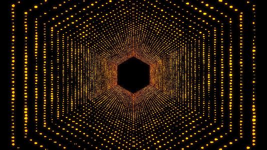 六边形粒子隧道背景视频视频的预览图