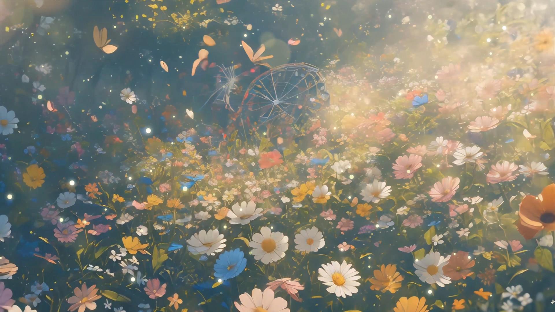 春暖花开的花海美丽背景视频视频的预览图