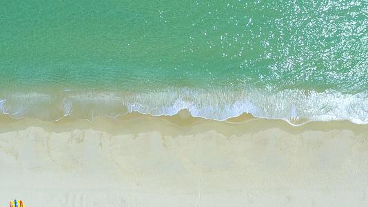 4K垂直航拍海边沙滩清澈海水视频素材视频的预览图