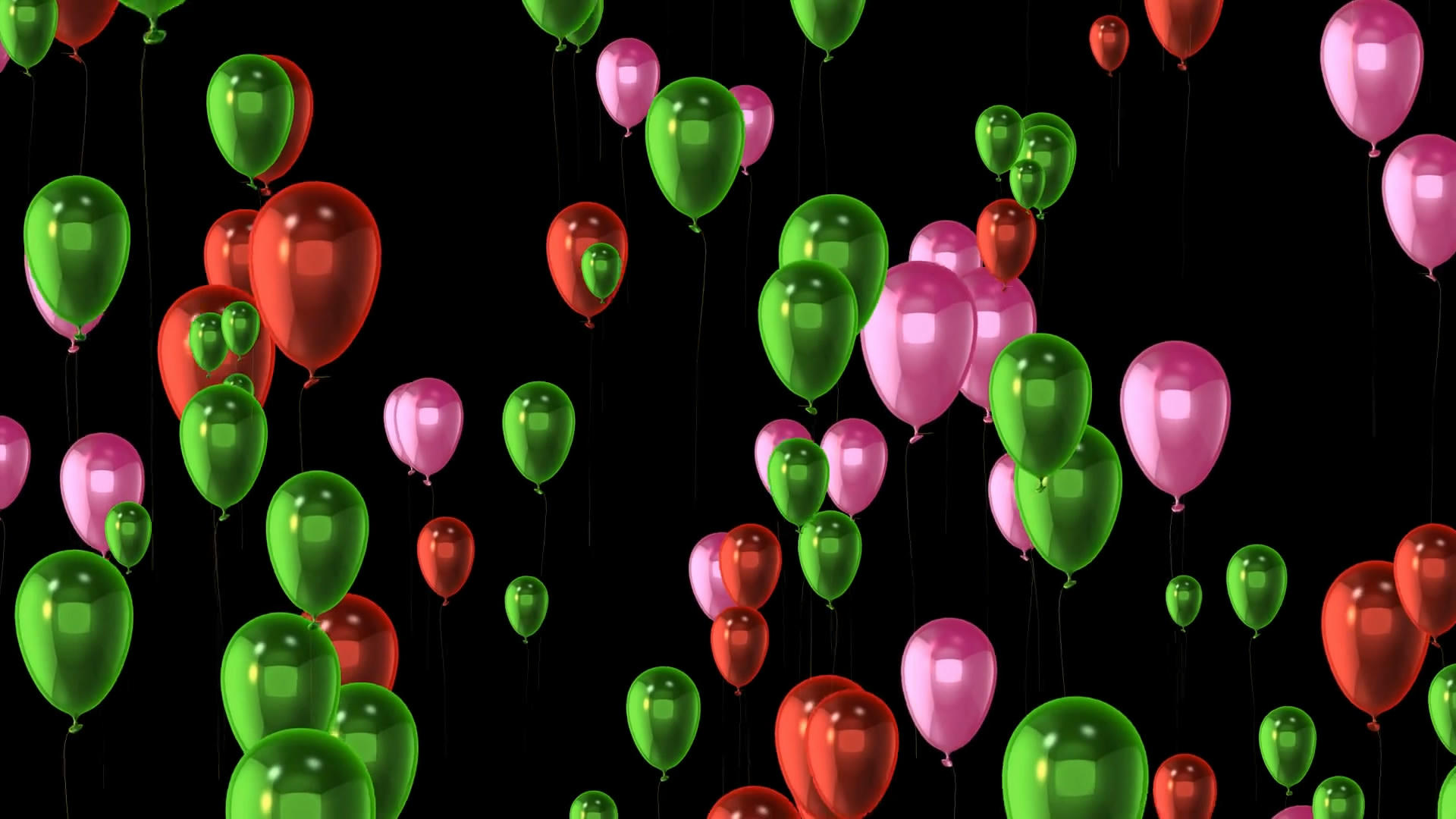 透明通道七彩气球上升动画视频素材视频的预览图