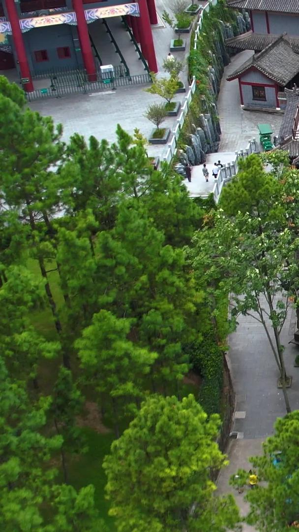 航拍5A横店影视城清明上河图景区局部视频视频的预览图
