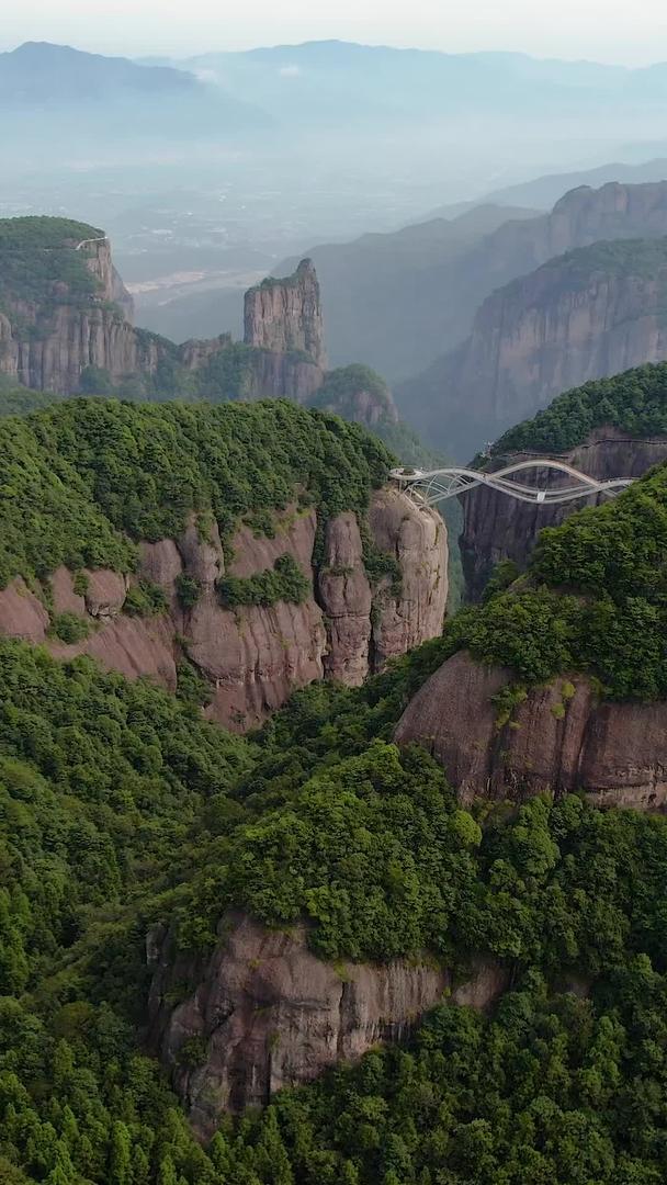 5A浙江神仙居景区起伏的山脉自然风光航拍视频视频的预览图