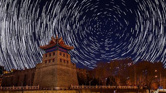北京左安门角楼城墙环绕星轨之动态视频的预览图